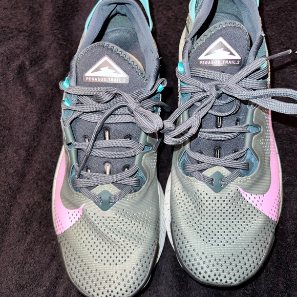NIKE Air Zoom Pegasus Trail 2 Running Shoe - Spiral Sage & Atomic Teal - Picture 7 of 10